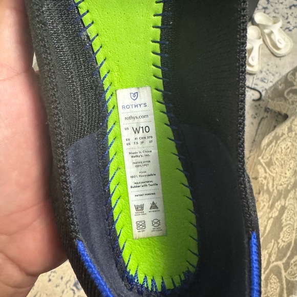 Rothy's Black Flats with Blue Accents - Picture 8 of 10